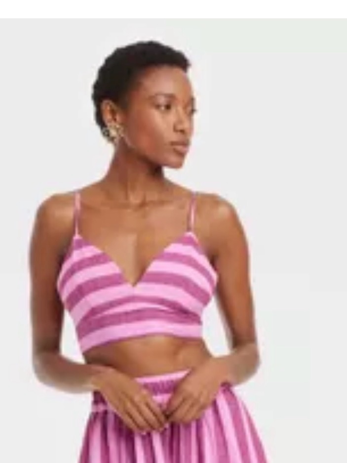 Nwt A New Day Striped Pink Bralette Bungalow Crop Top Various Sizes Available